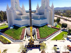 Brewer Crane building Mormon temple in San Diego