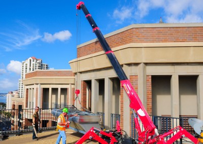 Brewer Crane workers on rooftop