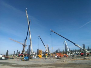 Brewer Crane construction site Austin-Sundt Car Center San Diego Airport