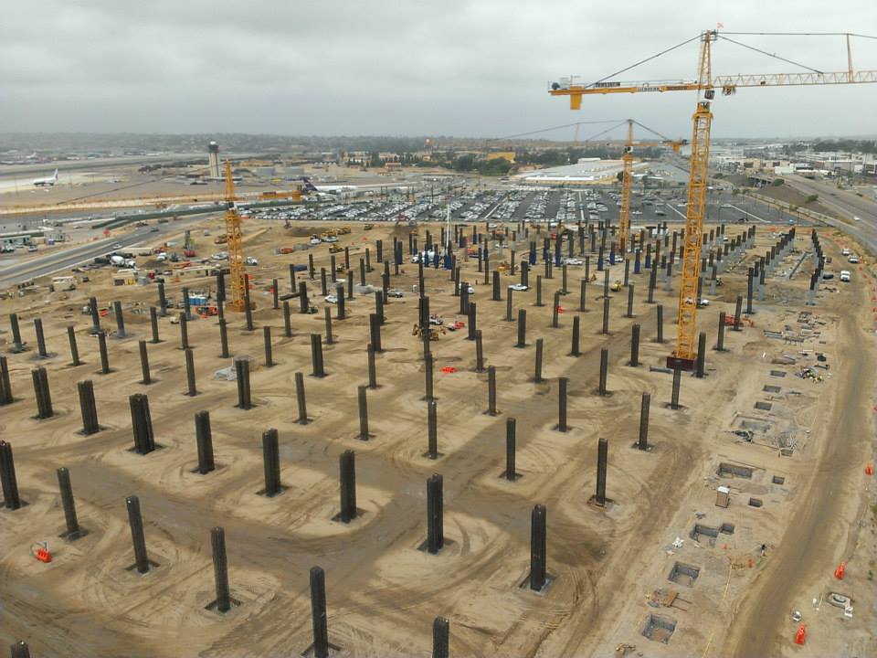 Brewer Crane construction site Austin-Sundt Car Center San Diego Airport