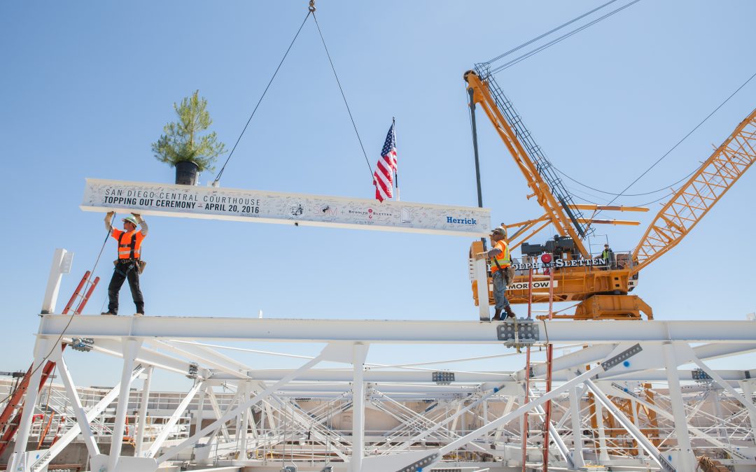 Rudolph & Sletten – San Diego Central Courthouse “Topping Out Ceremony”